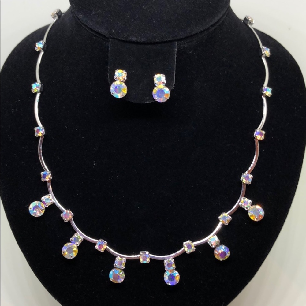 Rainstone Necklace with Earrings